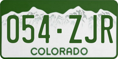 CO license plate 054ZJR