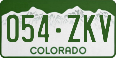 CO license plate 054ZKV