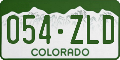 CO license plate 054ZLD