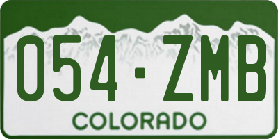 CO license plate 054ZMB