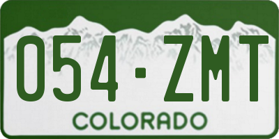 CO license plate 054ZMT