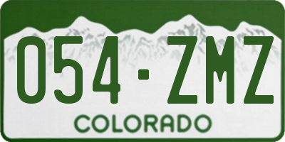 CO license plate 054ZMZ