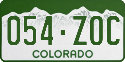 CO license plate 054ZOC