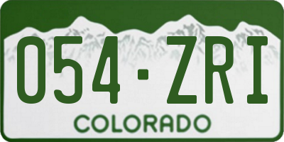 CO license plate 054ZRI