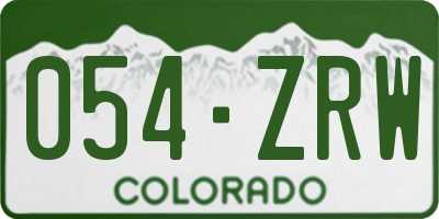 CO license plate 054ZRW