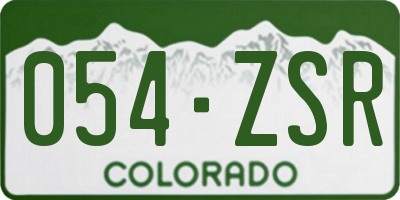 CO license plate 054ZSR