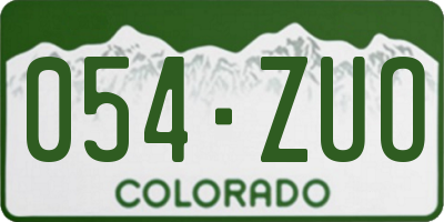 CO license plate 054ZUO