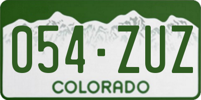 CO license plate 054ZUZ