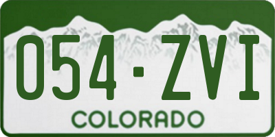CO license plate 054ZVI