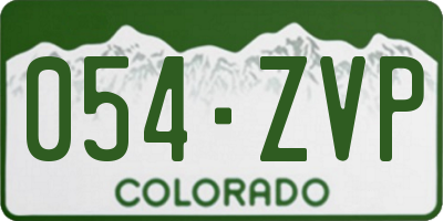 CO license plate 054ZVP