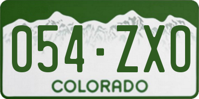 CO license plate 054ZXO