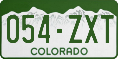 CO license plate 054ZXT
