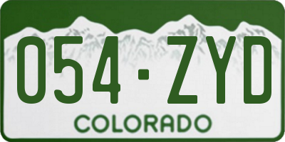 CO license plate 054ZYD