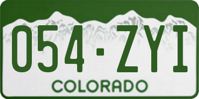 CO license plate 054ZYI