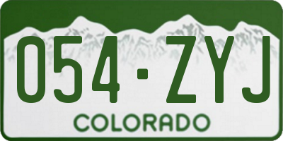 CO license plate 054ZYJ