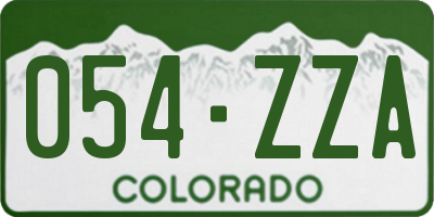 CO license plate 054ZZA