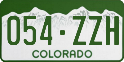 CO license plate 054ZZH