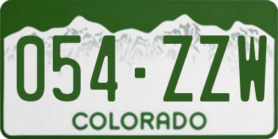 CO license plate 054ZZW