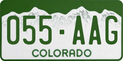 CO license plate 055AAG
