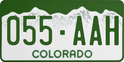 CO license plate 055AAH