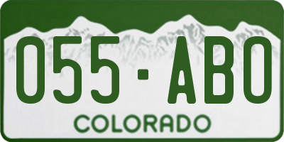CO license plate 055ABO