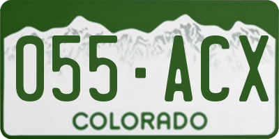 CO license plate 055ACX