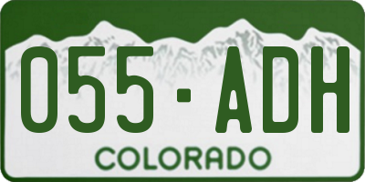 CO license plate 055ADH
