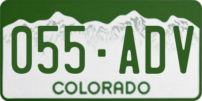CO license plate 055ADV
