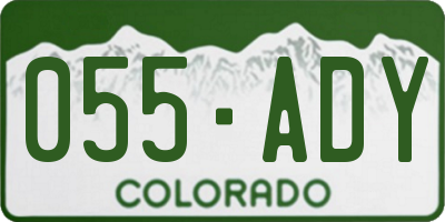 CO license plate 055ADY