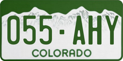CO license plate 055AHY