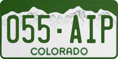 CO license plate 055AIP