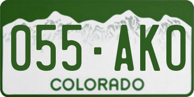 CO license plate 055AKO