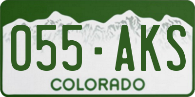 CO license plate 055AKS