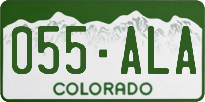 CO license plate 055ALA