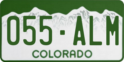 CO license plate 055ALM