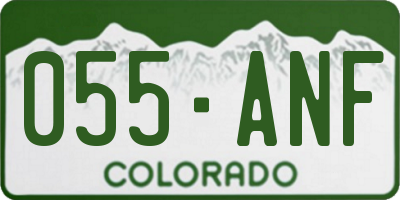 CO license plate 055ANF
