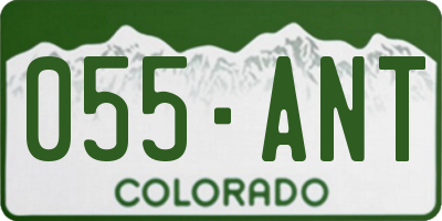 CO license plate 055ANT