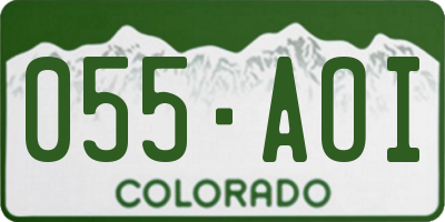 CO license plate 055AOI