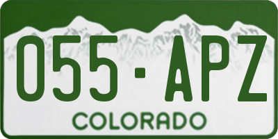 CO license plate 055APZ