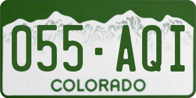 CO license plate 055AQI