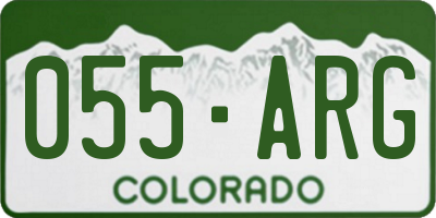 CO license plate 055ARG