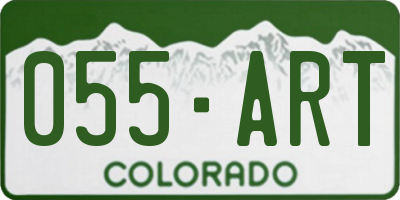 CO license plate 055ART