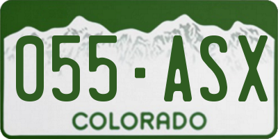 CO license plate 055ASX