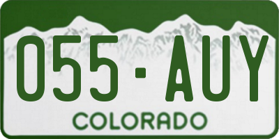 CO license plate 055AUY