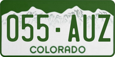 CO license plate 055AUZ