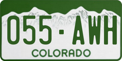 CO license plate 055AWH