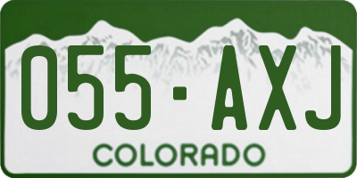 CO license plate 055AXJ