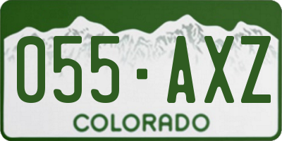 CO license plate 055AXZ