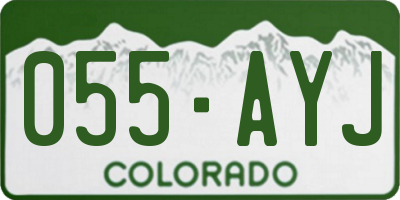 CO license plate 055AYJ