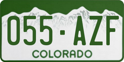 CO license plate 055AZF